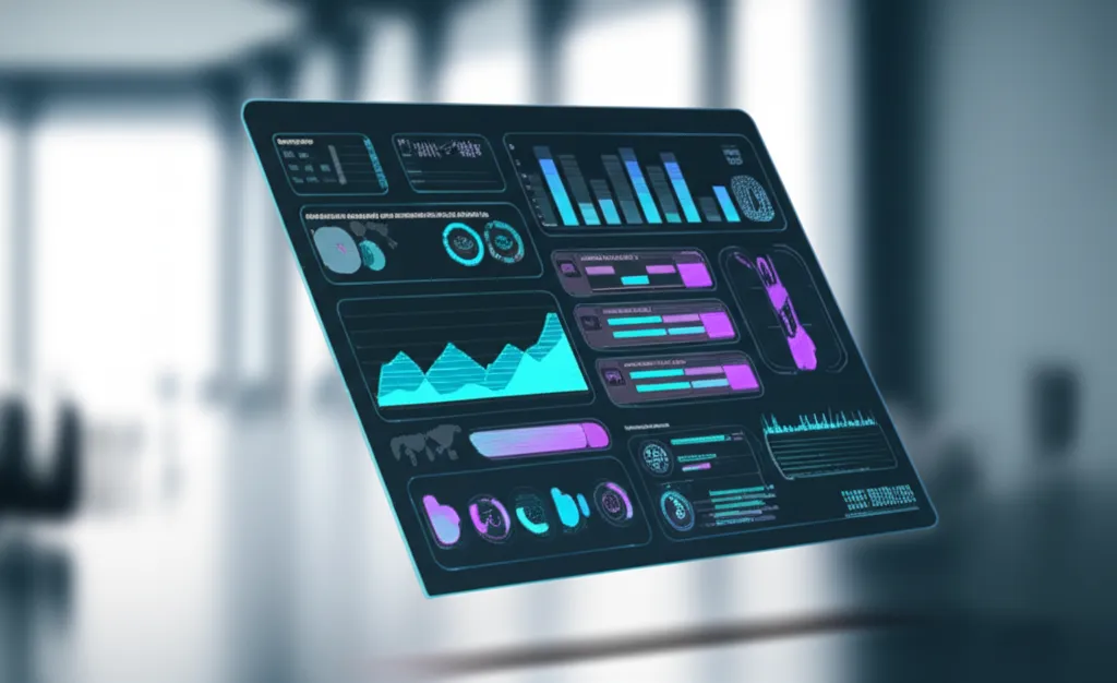 Футуристический интерфейс показывает 10 AI инструментов управления социальными медиа 2025.