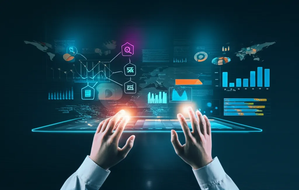 Инфографика, иллюстрирующая применение 25 инструментов AI маркетинга для анализа данных, создания контента и автоматизации задач.