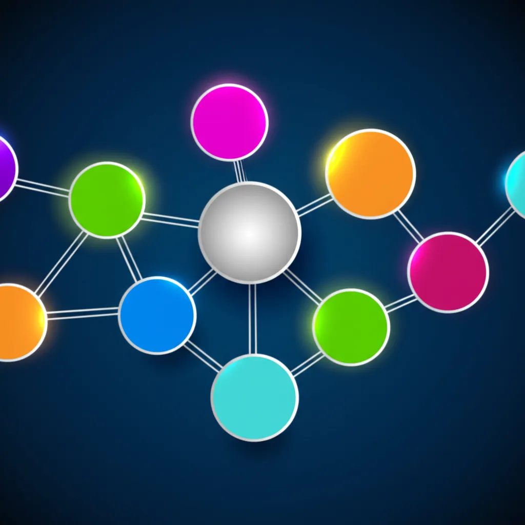 Абстрактная схема, показывающая альтернативы people data lab в виде светящихся узлов данных.