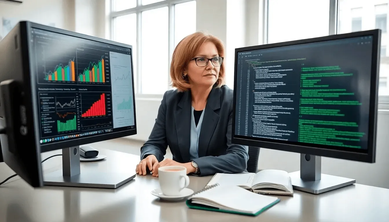 Аналитик использует парсер для малого бизнеса для анализа рыночных данных.