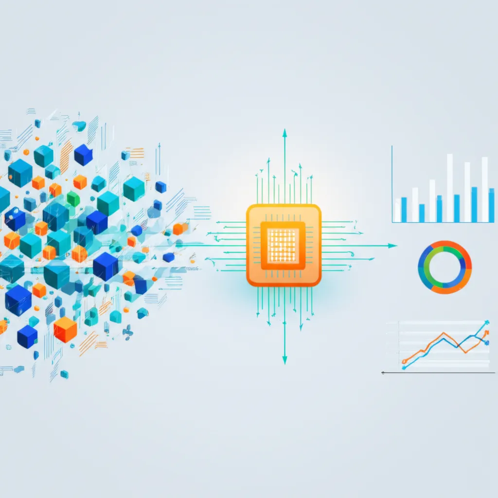 Анализ данных, примеры, как начать: инфографика процесса от сбора информации до визуализации.
