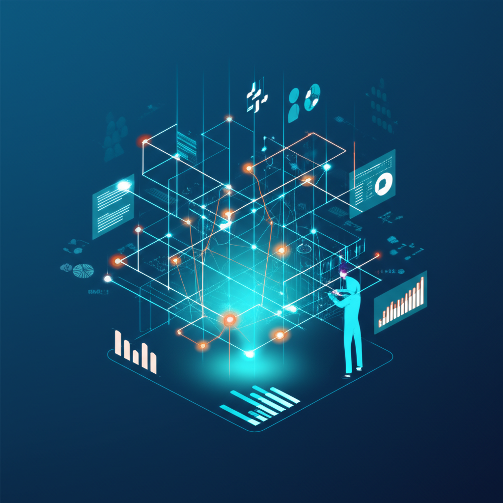 Схематичное изображение, иллюстрирующее анализ структуры датасета с помощью графиков и диаграмм.