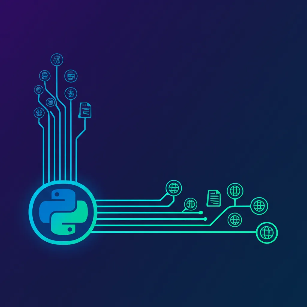 Схематичное изображение, иллюстрирующее асинхронный веб-скрапинг с aiohttp в python.