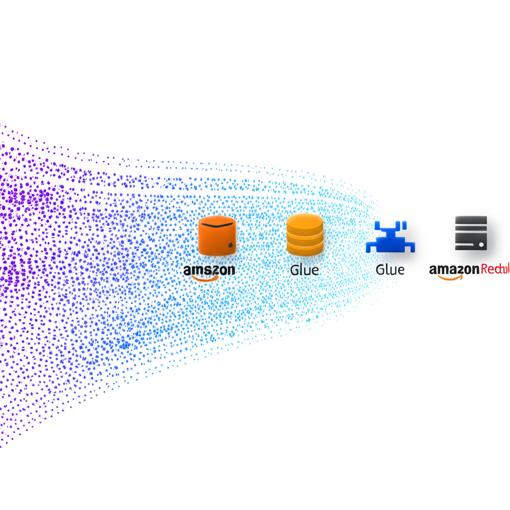 Инфографика, иллюстрирующая ключевые сервисы для aws data engineering.