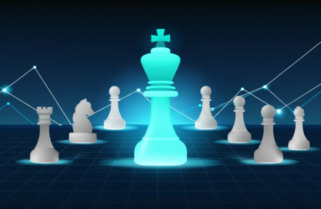 Схематичное изображение, иллюстрирующее бенчмаркинг и конкурентный анализ в бизнесе