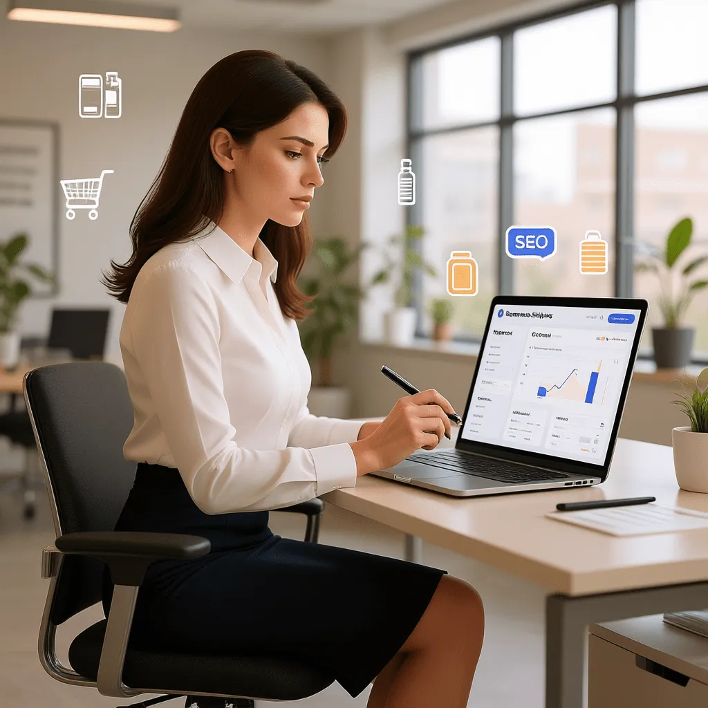 Бизнес-аналитик применяет примеры парсинга данных с сайтов конкурентов для SEO анализа в e-commerce