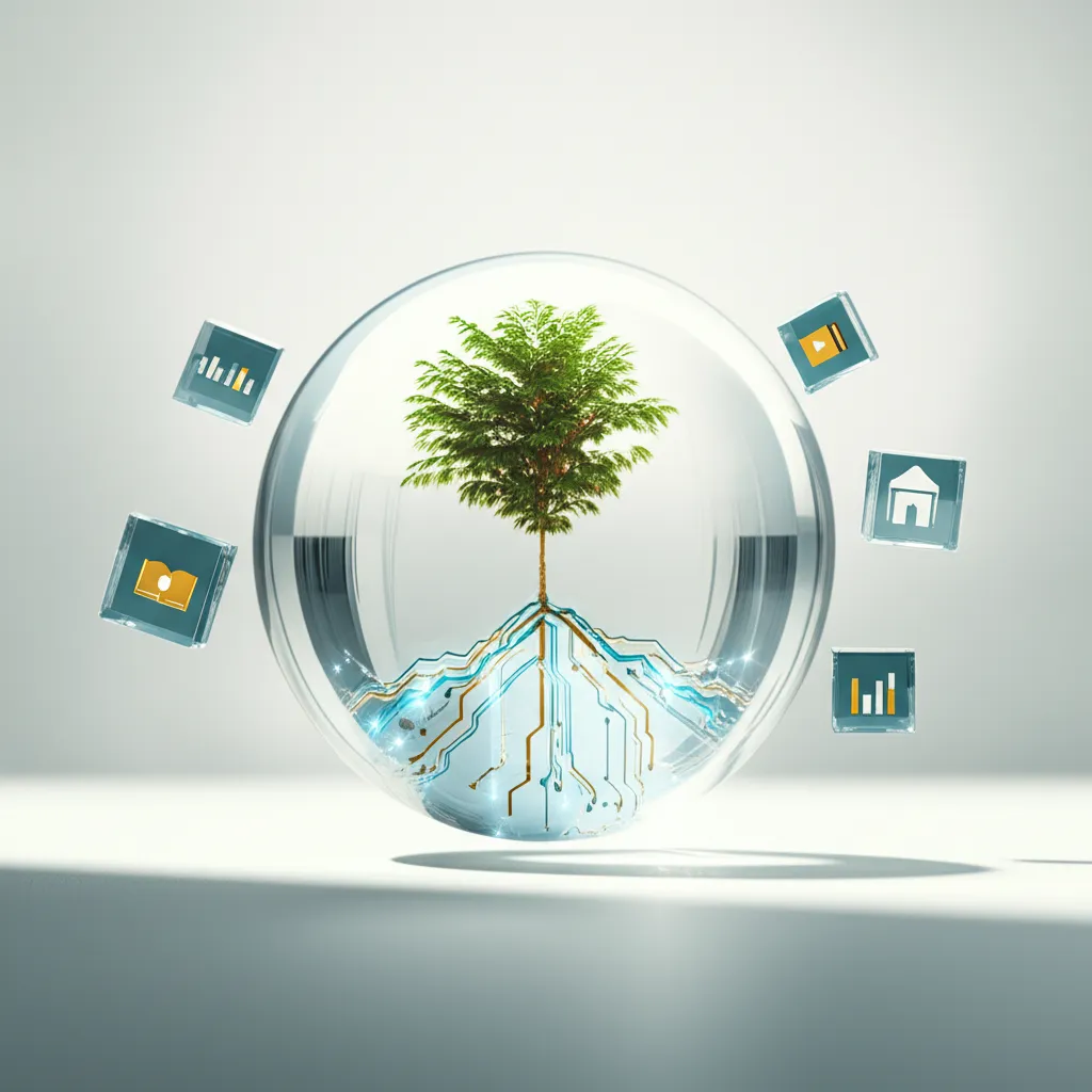 Ключевые бизнес-идеи с пассивным доходом 2025: концептуальное изображение роста и автоматизации