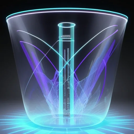 Схематичная визуализация процесса Аналитика данных воронки с использованием футуристичных графиков и цифровых метрик