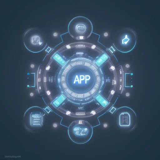 Схематичное представление Api интеграция контакты в виде светящихся узлов данных и зашифрованных каналов связи