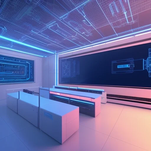 Схематичное изображение процесса Автоматизация it с использованием голографических интерфейсов и облачных вычислений