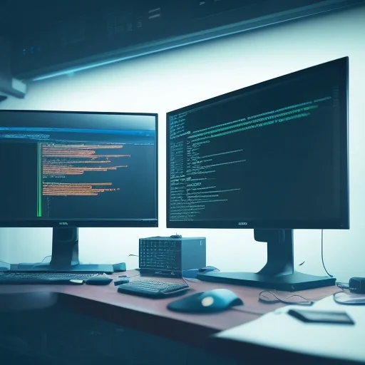 На мониторе отображается профессиональная Bash автоматизация кода для управления серверами в современной ИТ-компании