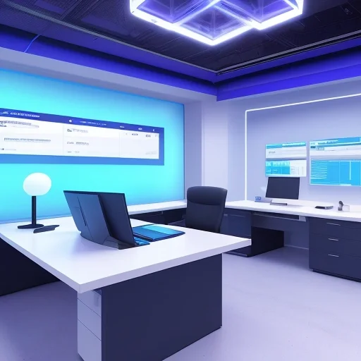 Современная Crm система для e-commerce с аналитическими данными на мониторе в офисе будущего