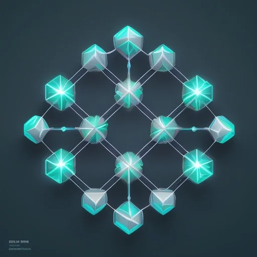 Схематичная визуализация Javascript callbacks в виде светящихся узлов и связей в цифровом пространстве