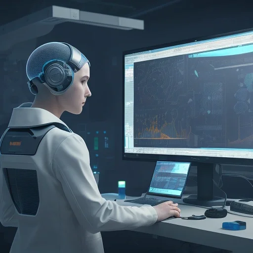 Сцена промышленного контроля с применением Machine learning компьютерное зрение для детекции дефектов на микросхемах.