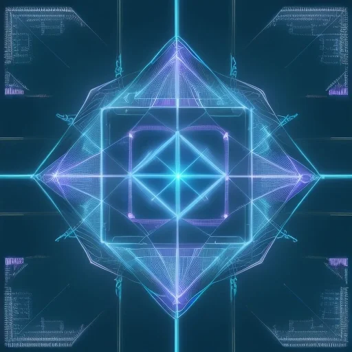 Визуализация архитектуры Machine learning numpy в виде многомерных светящихся массивов данных и матриц