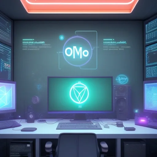 Процесс Node.js веб разработка: визуализация архитектуры микросервисов и кода на мониторах программиста