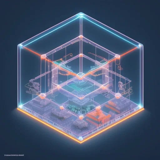 Профессиональная визуализация архитектуры Python веб фреймворки с символами Django и FastAPI в футуристичном стиле