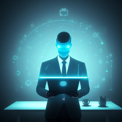 Современные Чатботы с искусственным интеллектом: визуализация нейронной сети и интерфейса общения в офисе