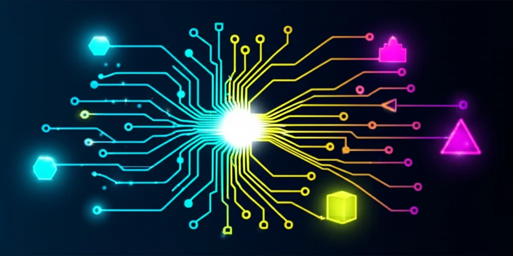 Абстрактная визуализация данных, иллюстрирующая примеры датасетов