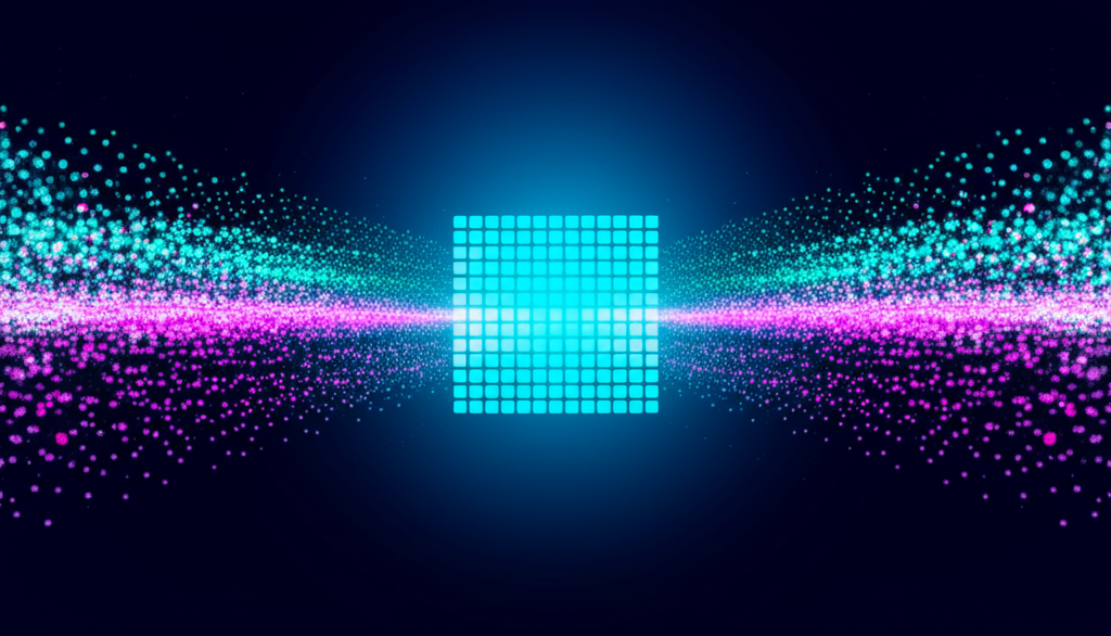 Абстрактная визуализация, демонстрирующая что такое датасет и его структуру.