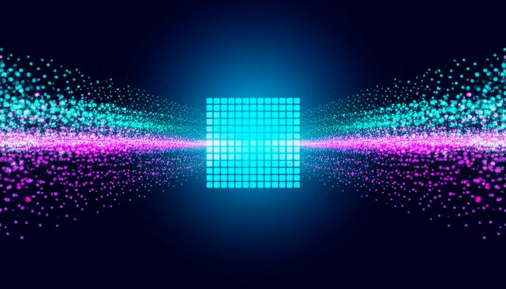 Абстрактная визуализация, демонстрирующая что такое датасет и его структуру.