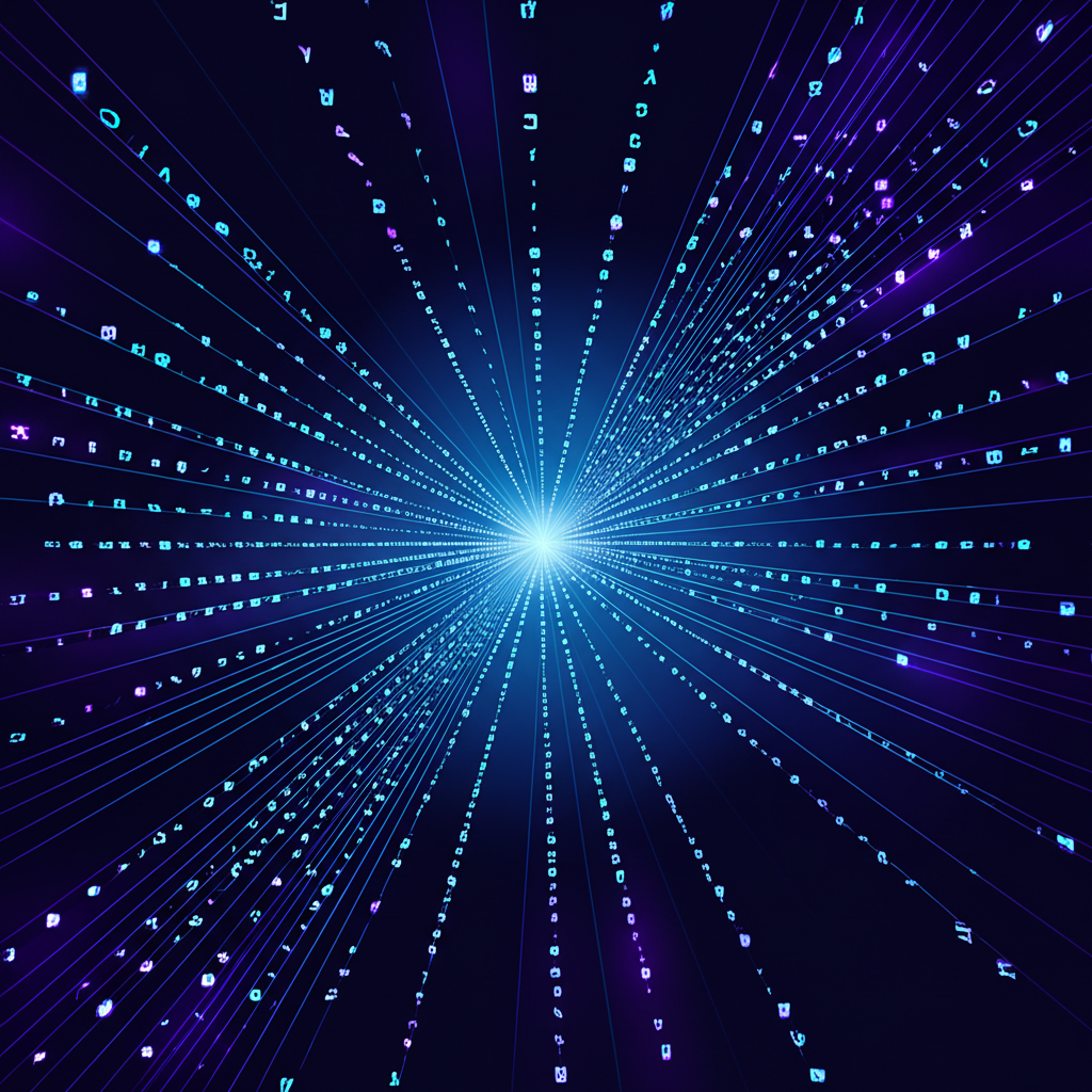 Абстрактное изображение, иллюстрирующее структурированный датасет слово для анализа данных.