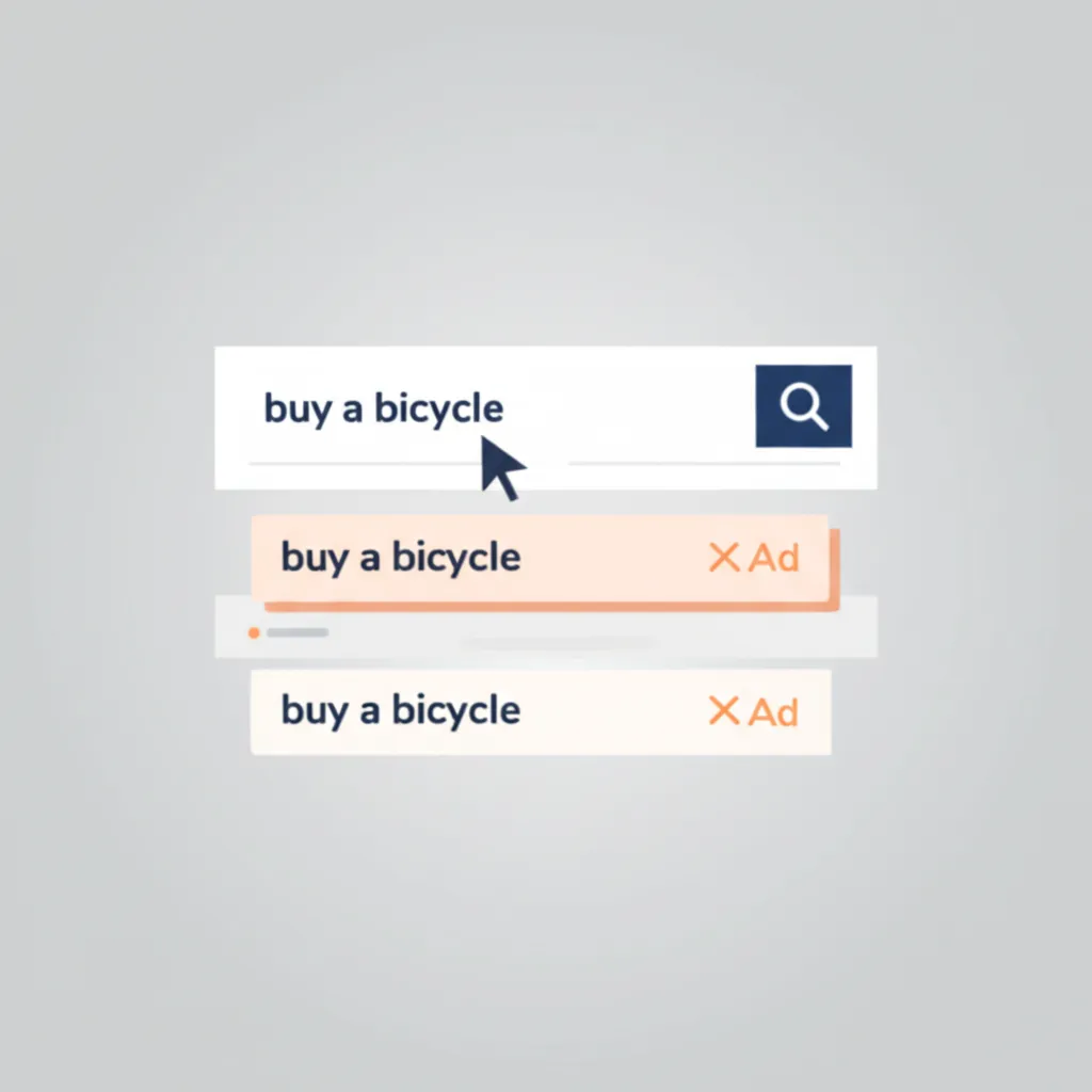Схематическая иллюстрация, объясняющая, что такое контекстная реклама в поисковой системе.