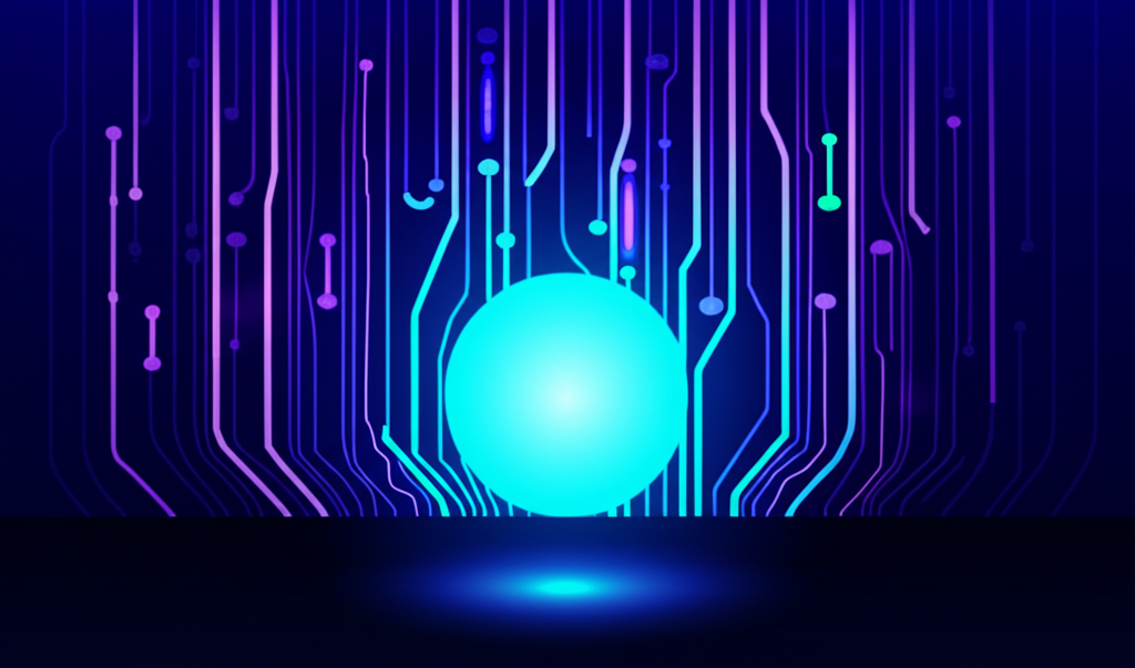 Абстрактная визуализация потоков информации, представляющая датасет для искусственного интеллекта.