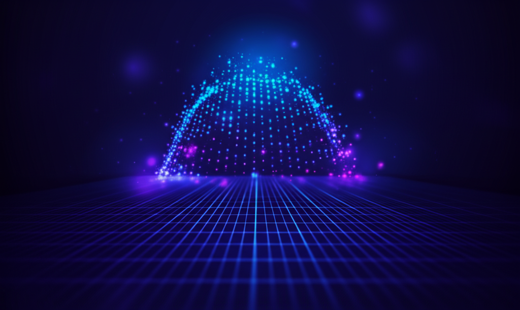 Абстрактная визуализация данных, иллюстрирующая датасет пример.