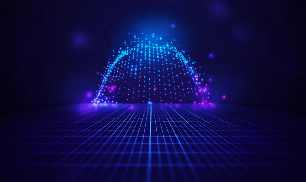 Абстрактная визуализация данных, иллюстрирующая датасет пример.