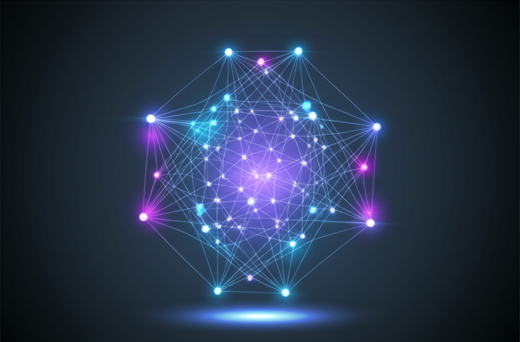 Абстрактная визуализация, иллюстрирующая качественные датасеты для машинного обучения.