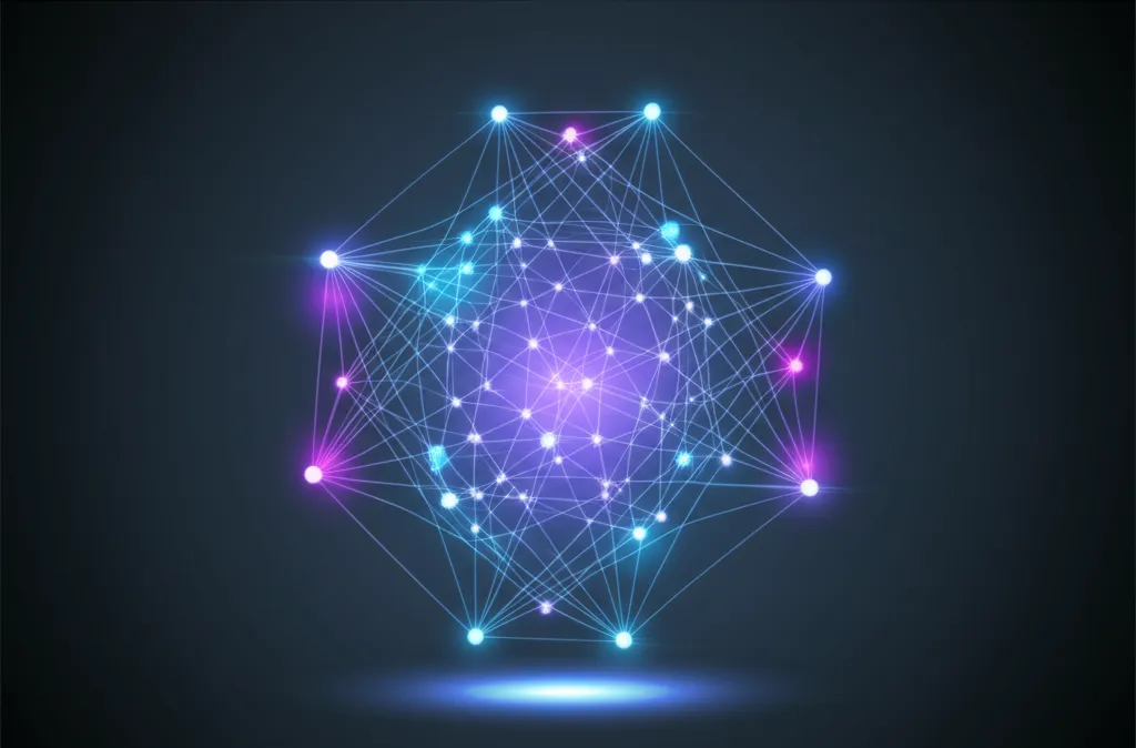 Абстрактная визуализация, иллюстрирующая качественные датасеты для машинного обучения.