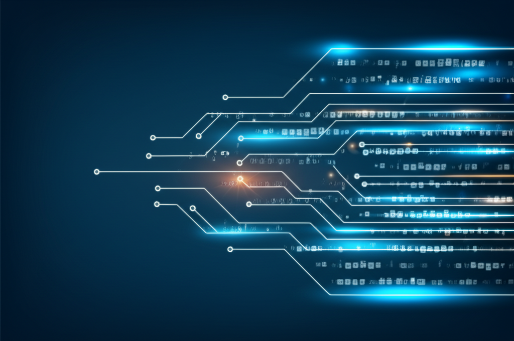 Абстрактная визуализация, иллюстрирующая большие датасеты текстов для анализа