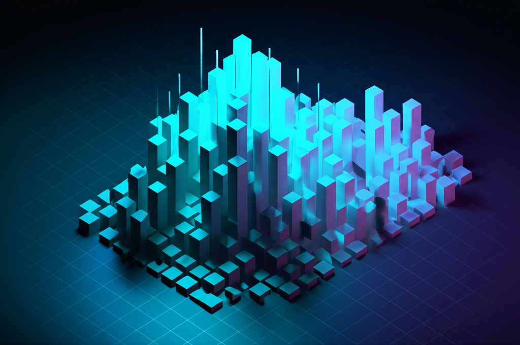 Абстрактная визуализация данных, иллюстрирующая датасеты цен для глубокого анализа рынка.