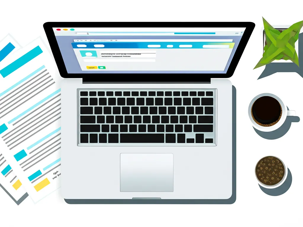 Профессиональное написание электронных писем для рекрутеров на экране современного ноутбука в офисной обстановке.