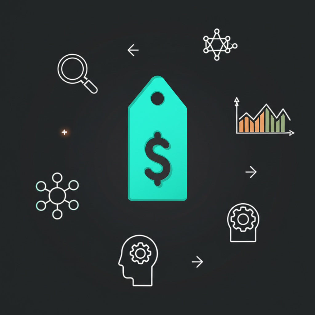 Абстрактная инфографика, демонстрирующая разные способы улучшить ценообразование.