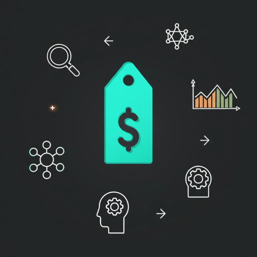 Абстрактная инфографика, демонстрирующая разные способы улучшить ценообразование.