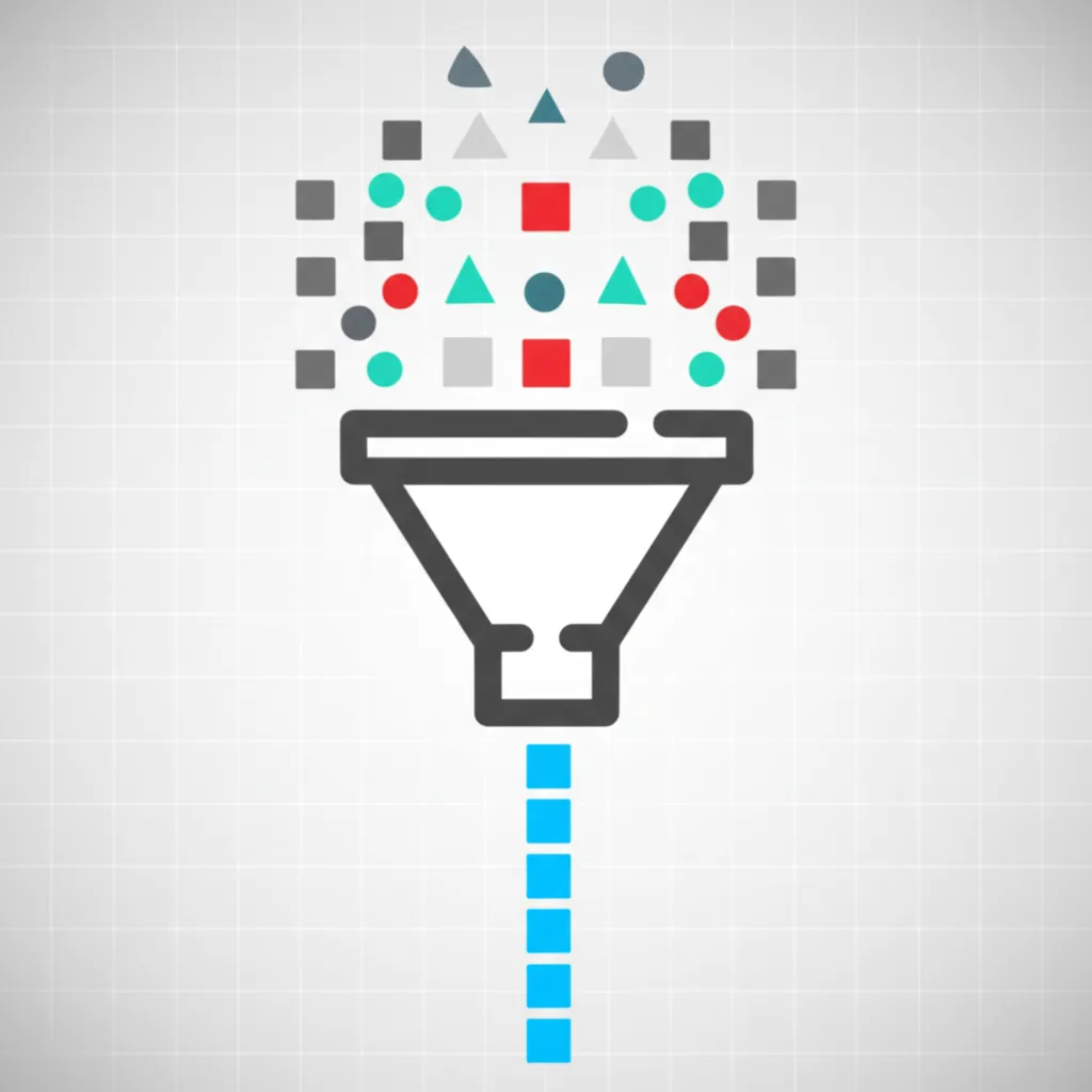 Фильтрация данных полное руководство: инфографика процесса очистки информации от хаоса к порядку.