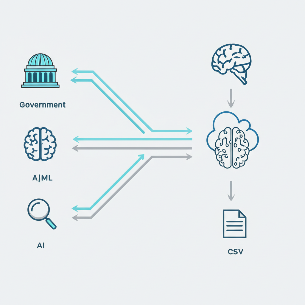 Инфографика, иллюстрирующая процесс, как скачать датасет csv с различных источников в облако