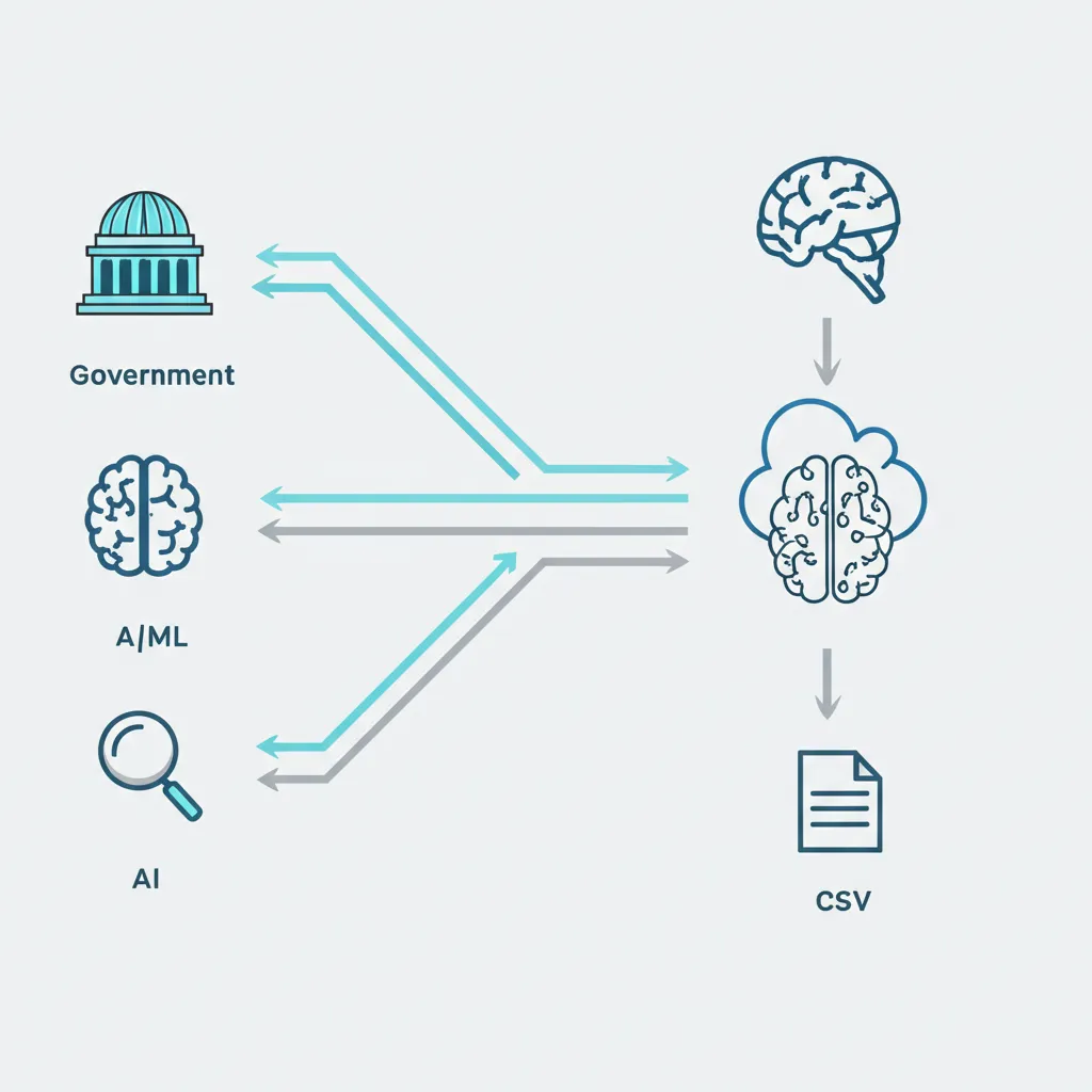 Инфографика, иллюстрирующая процесс, как скачать датасет csv с различных источников в облако