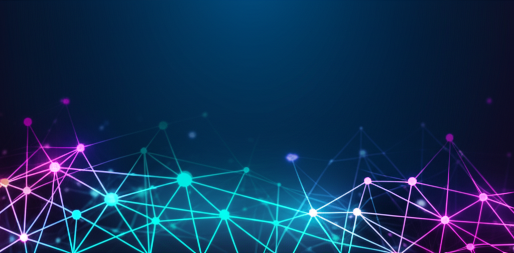 Абстрактная сеть из светящихся узлов, где можно скачать датасет для обучения моделей.