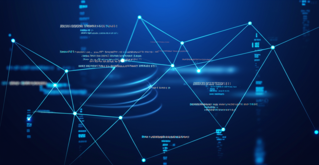 Абстрактная визуализация данных, представляющая качественные датасеты для анализа текста