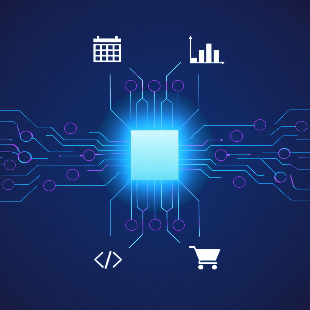 Иллюстрация, объясняющая что такое генеративные ии-агенты: автономное обучение и принятие решений в действии.