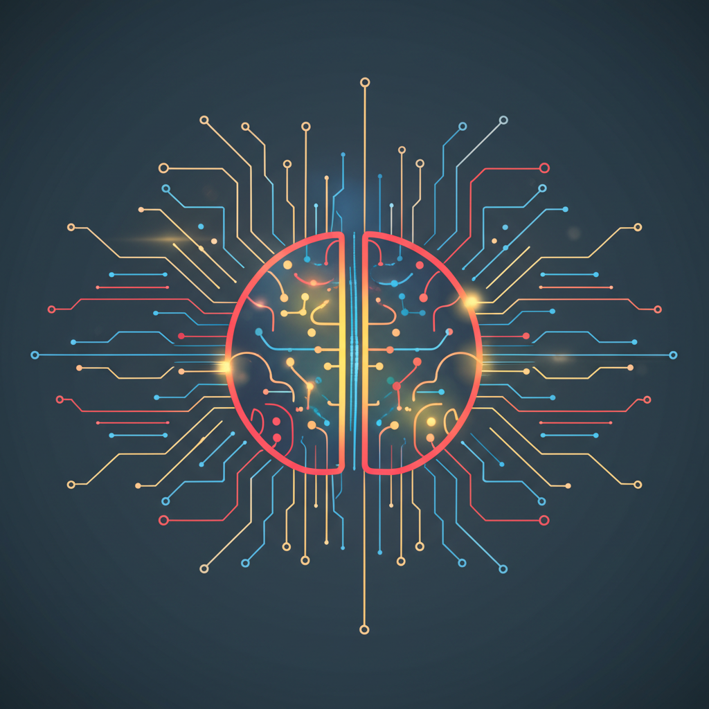 Абстрактная нейронная сеть, иллюстрирующая Google AI подход к искусственному интеллекту