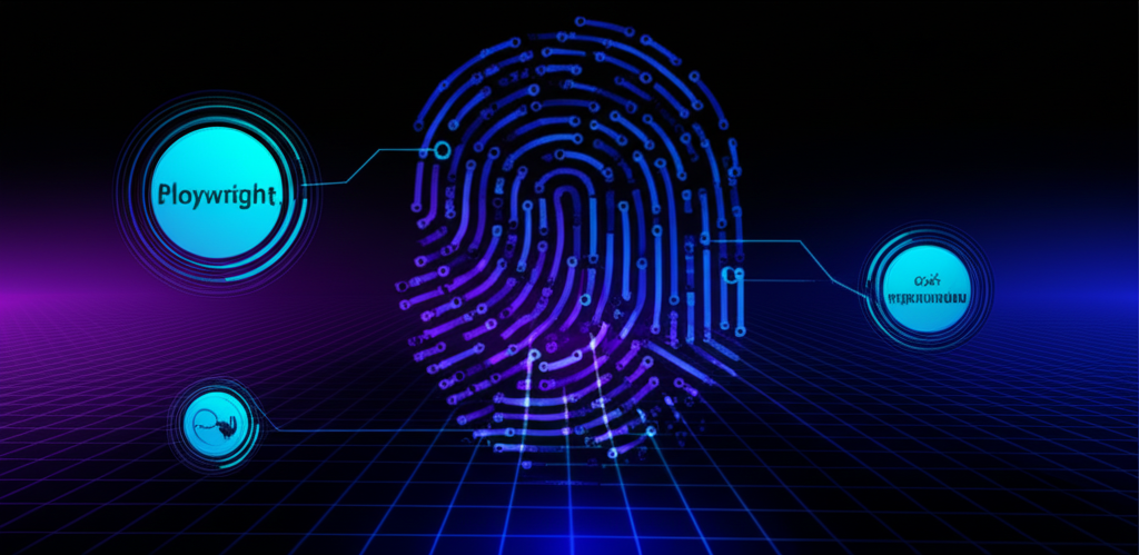 Схематическое изображение процесса: имитация browser fingerprint (Playwright/Selenium/curl-impersonate) с помощью программного кода.
