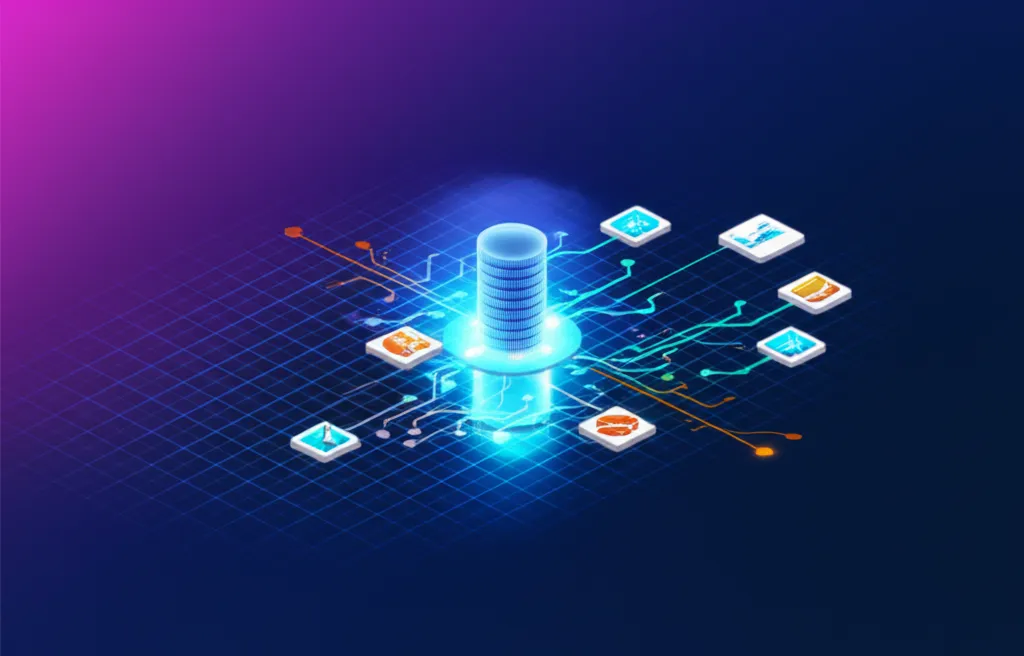 Футуристическая визуализация, представляющая инструменты big data analytics 2025