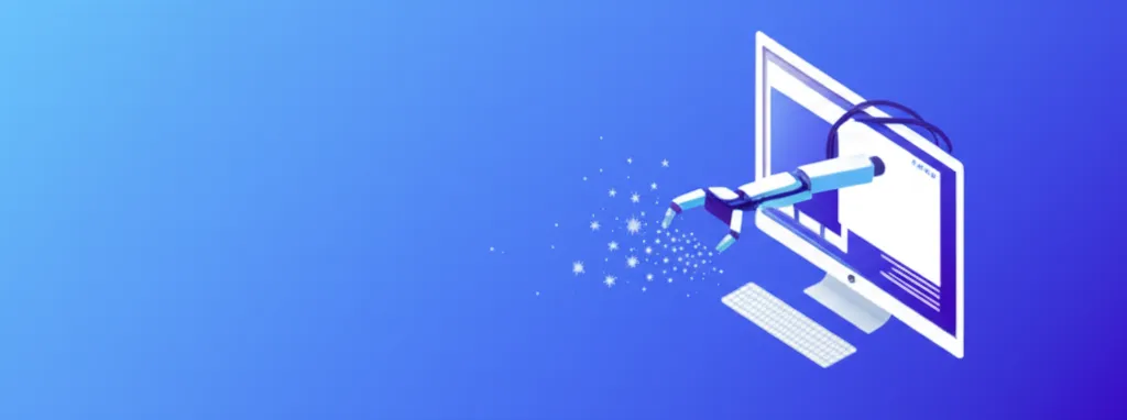 Современные инструменты для парсинга сайтов товаров, показанные в виде роботизированной руки, собирающей данные с экрана.