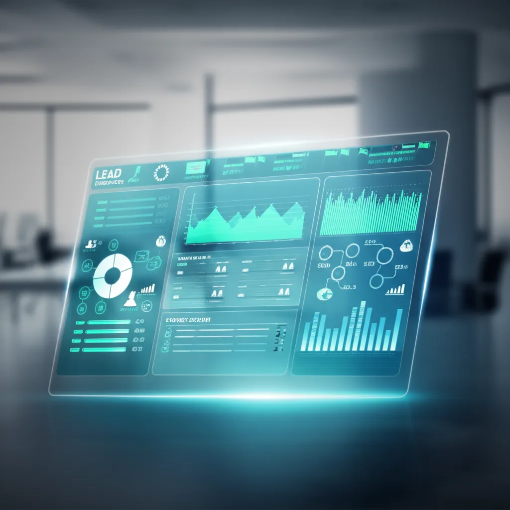 Современные инструменты и программное обеспечение для генерации лидов 2025 на экране футуристичного интерфейса
