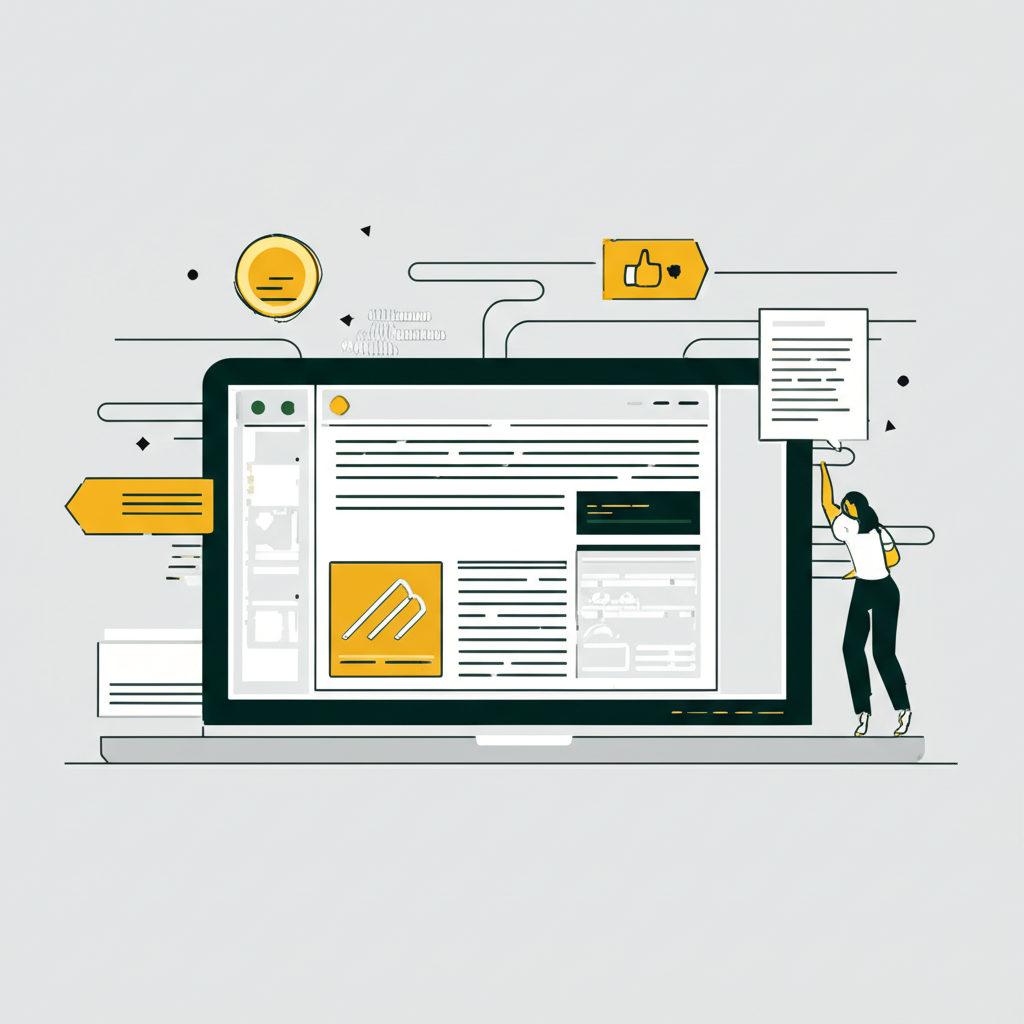 Эффективное использование Medium для маркетинга контента: специалист работает над статьей на ноутбуке.