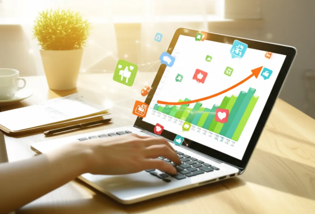 Использование социальных сетей для бизнеса без бюджета: специалист анализирует рост показателей в аккаунте.